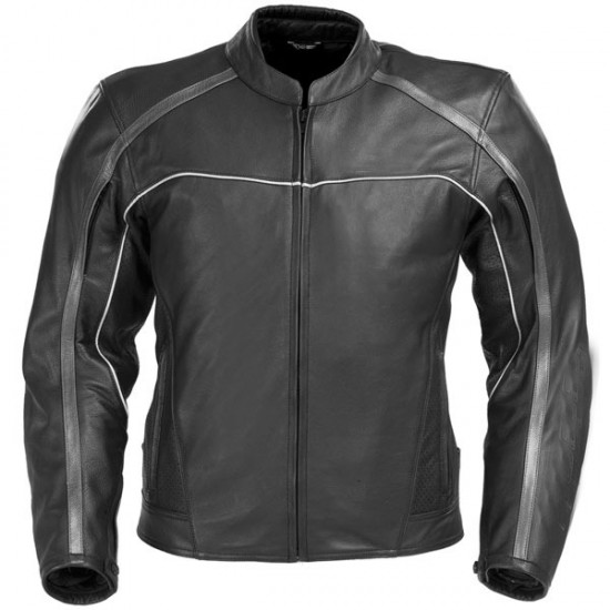 Bikers Gear Cafe Racer Jacke Aus Schwarzem Leder – Mit CE-Protektoren, Abnehmbarem Futter